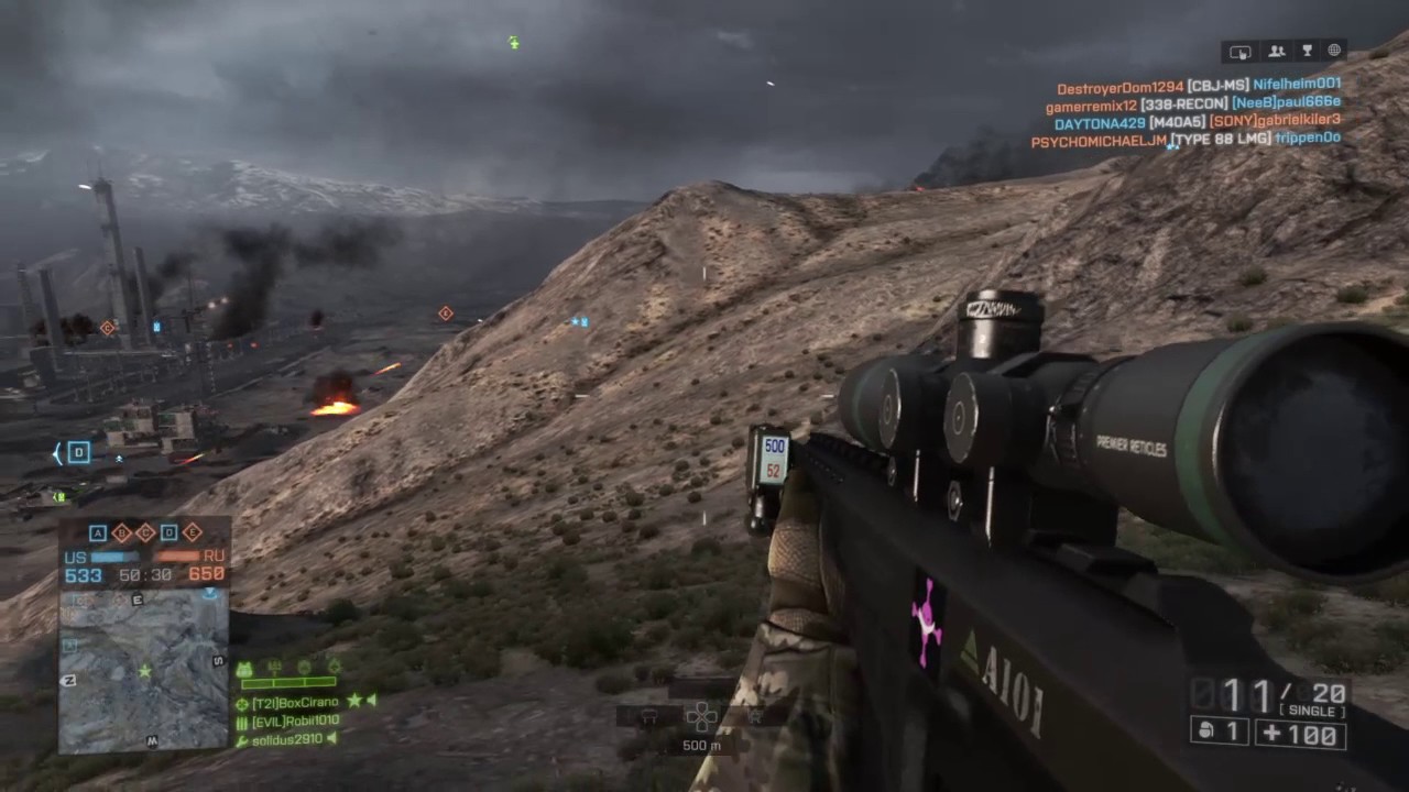 Battlefield 4 Bolt Action vs SemiAuto Snipers YouTube
