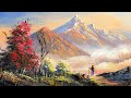 Nepali Painting | Painting a Beautiful Mountain Landscape with Acrylics | Art Candy | Nepali Artist