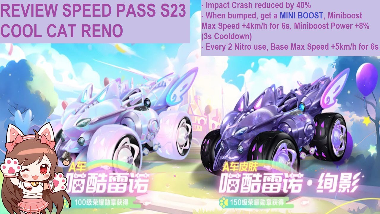 Pushy Cat Reno Racer Review Speed Pass S23 - Cool Cat Reno 【QQ Speed Mobile】 - YouTube