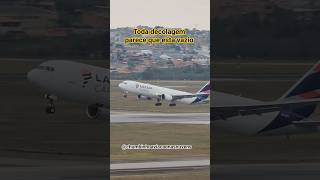 Latam Boeing 767-300 Cargo in an impressive takeoff from Guarulhos Airport, PR-ABD