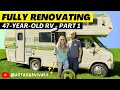 Full renovation  vintage camper rv  start to finish  part 1 diy before  after