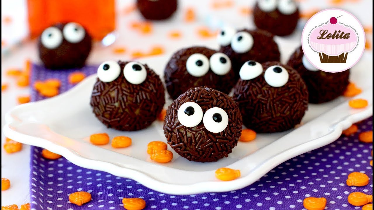 TRUFAS de CHOCOLATE y CALABAZA 🎃🕷️ RECETAS FÁCILES de HALLOWEEN 👩‍🍳 Lolita la pastelera