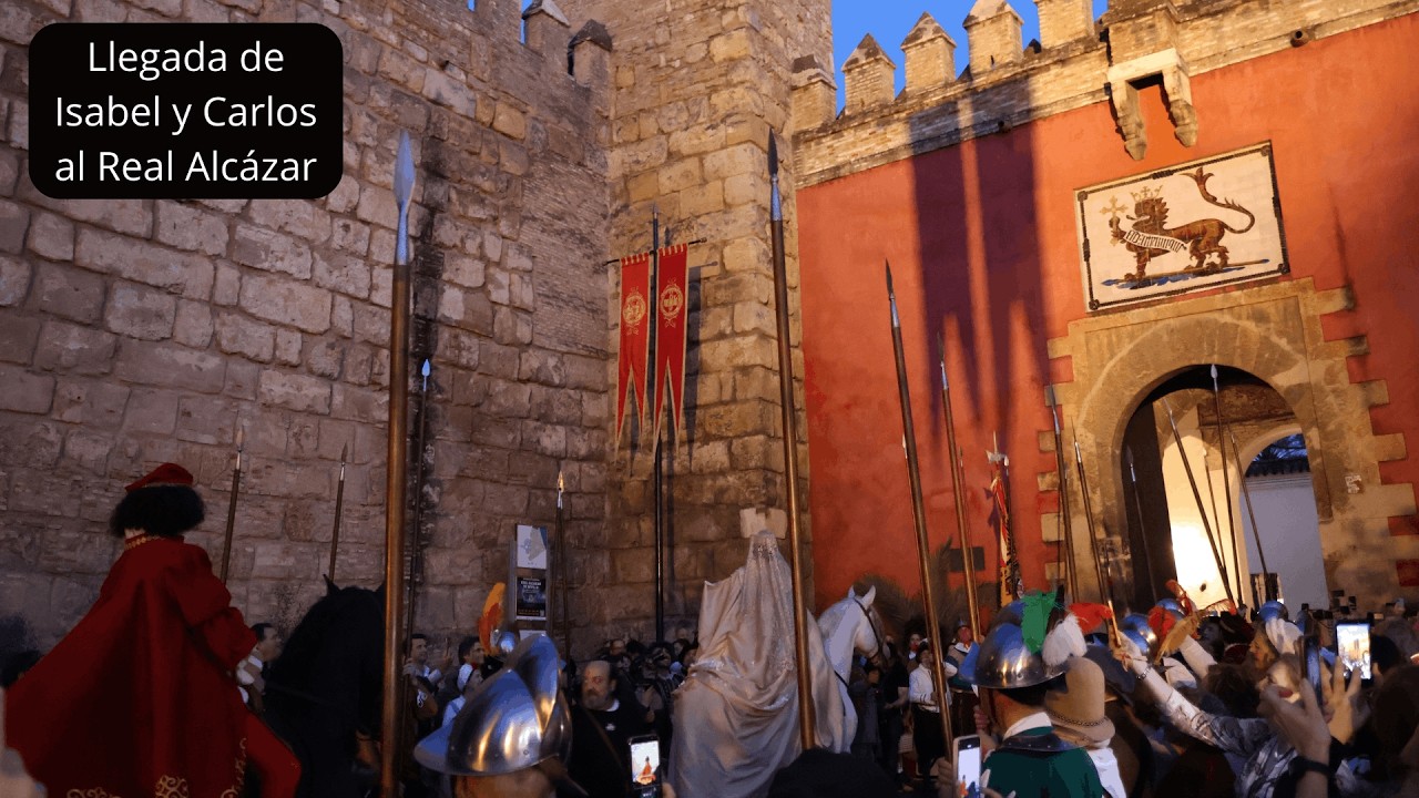 Llegada del desfile de Isabel de Portugal y Carlos 5 al Alcázar | Sevilla Accesible