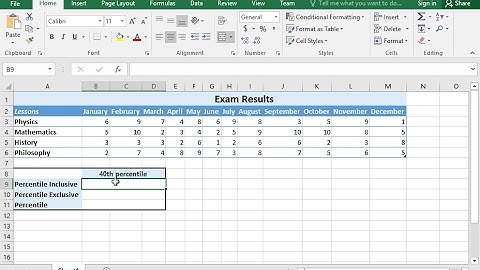 Use the PERCENTILE,PERCENTILE.EXC,PERCENTILE.INC functions to calculate percentiles (Excel 2016)