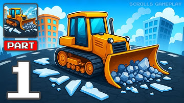 Dozer Dynasty - Gameplay Walkthrough Part 1 - Push Crush Clear and Build (iOS, Android)