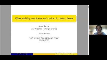 Aran Tattar: Chains of torsion classes and weak stability conditions
