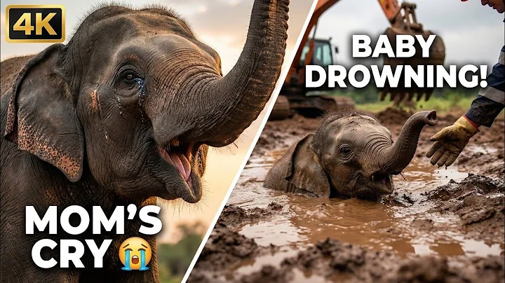 Mother Elephant Crying! Baby Stuck in Mud (Rescue) 😭