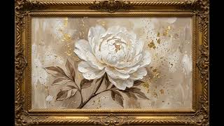 Elegant White Rose Painting | Gold Frame TV Art Screensaver for TV Wallpaper screenshot 5