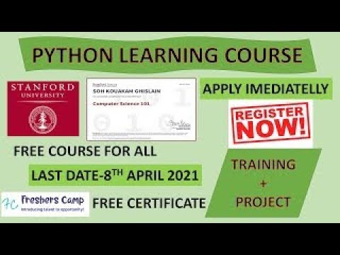 Python Free Training With Project by Stanford University | Step by Step ...