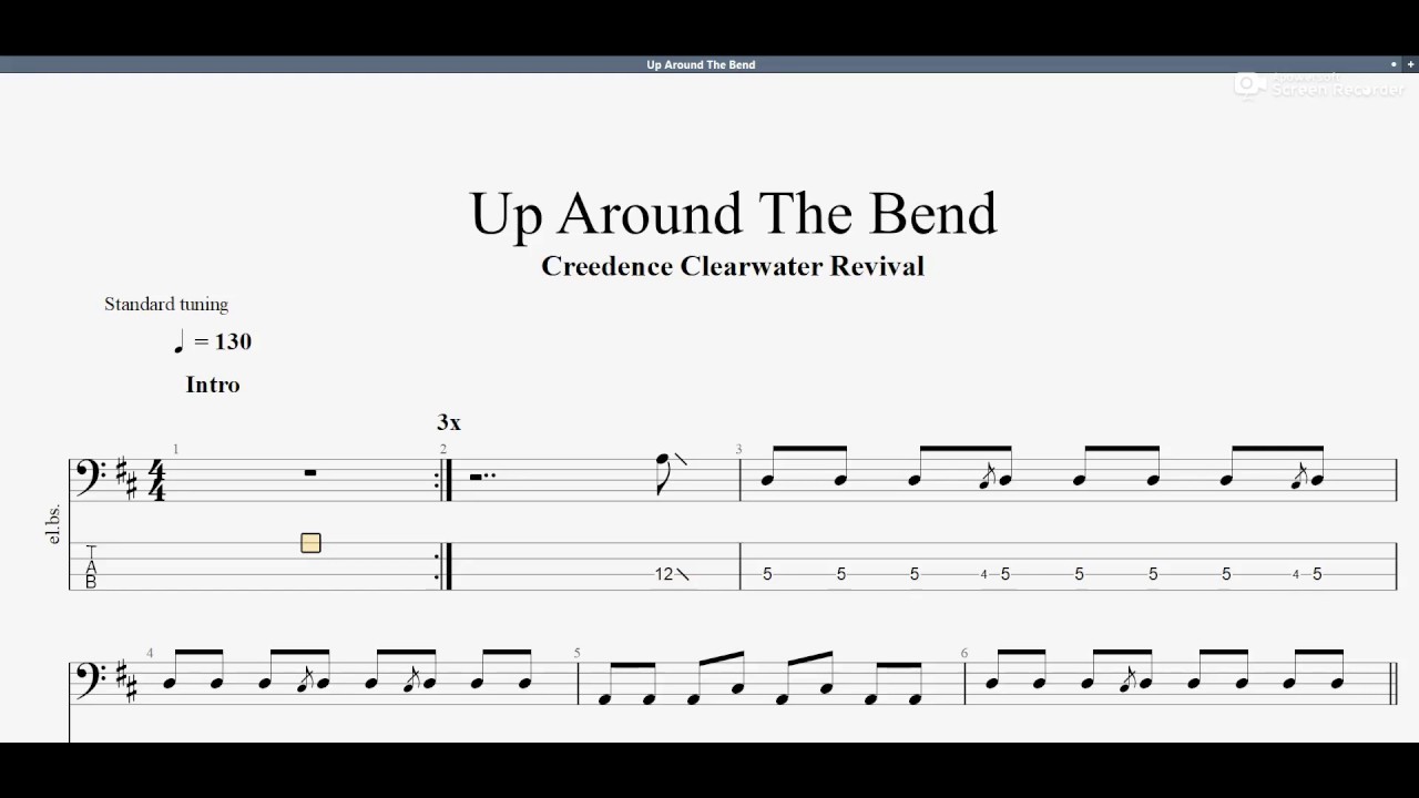CCR Up Around The Bend (bass tab) YouTube CCR Up Around The Bend (bass tab) YouTube