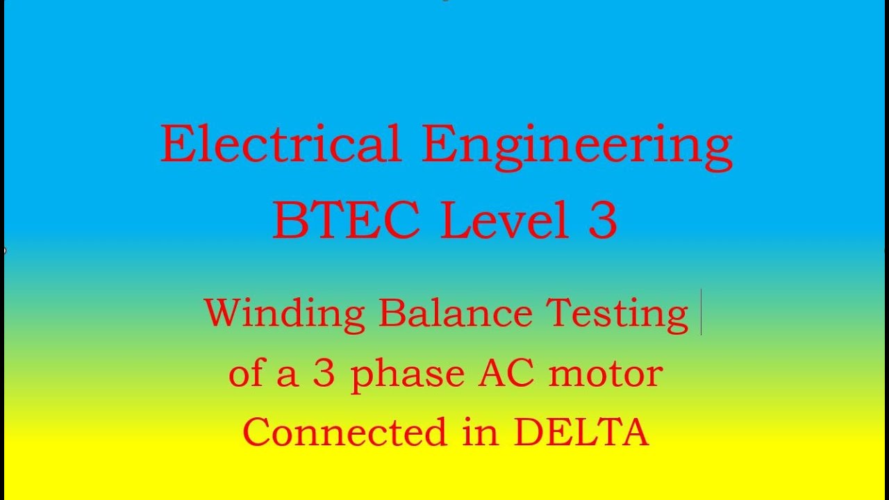 Winding Balance test of a 3 phase AC induction motor connected in DELTA. YouTube