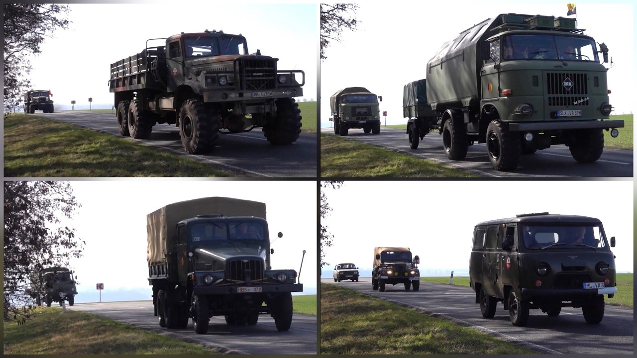 Militär Oldtimer Kolonne bei Schadeleben- Ausfahrt Egeln 2026- 70 Jahre NVA
