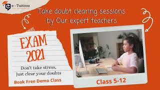 Take Doubt Solving Classes | Revision Classes | e-Tuitions