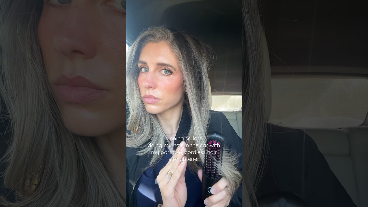 Using my portable cordless hair straightener 