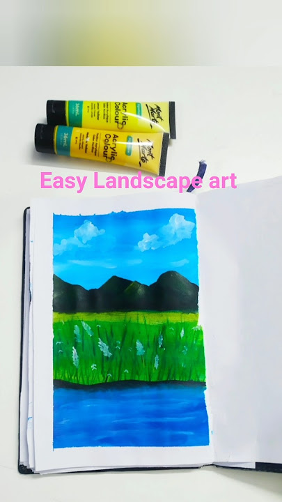 Easy Landscape art tutorial ✨ #art #painting #subscribe #shorts #nature #youtubeshorts #islamic