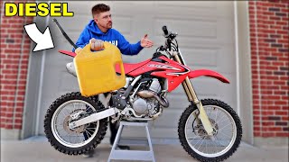 I put DIESEL in a 4 stroke dirt bike and this is what happened...