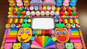 FUNNY PINEAPPLE ! SATISFYING WITH CLAY PIPING BAGS ! Mixing Random Things Into Slime #3502