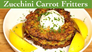 How To Make Zucchini Carrot Fritters | Easy Vegan Snack Recipe! | AnitaCooks.com