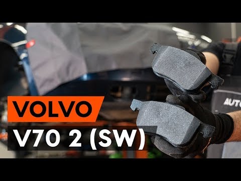 How to change front brake pads / front brake pad set on VOLVO V70 2 (SW) [TUTORIAL AUTODOC]