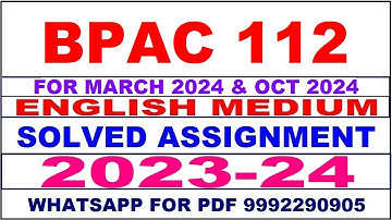 bpac 112 solved assignment 2023-24 | bpac 112 solved assignment in english 2024 | bpac 112 2024