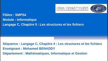Séquence : Langage C, Chapitre 4 : Les structures et les fichiers