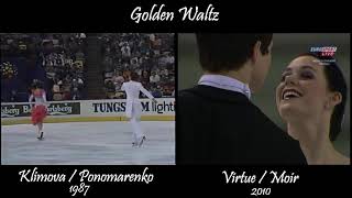 Golden Waltz - comparison between Marina Klimova & Sergei Ponomarenko and Tessa Virtue & Scott Moir Golden Waltz - comparison between Marina Klimova & Sergei Ponomarenko and Tessa Virtue & Scott Moir