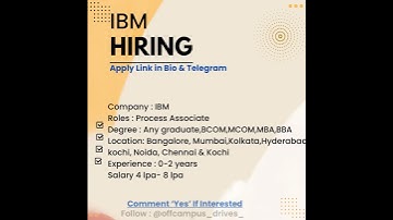 IBM Hiring For Process Associate | Any Graduate 🧑‍🎓 #job #shorts #short #hiring #software