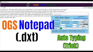 How to copy paste Text in OGS Notepad (.txt/.dxt) || Using No.1 Auto Typer [IDS Auto Typer]...Trick screenshot 4