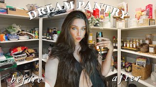 ORGANIZING MY DREAM PINTEREST PANTRY!! 🤍✨( BEFORE & AFTER linking everything)