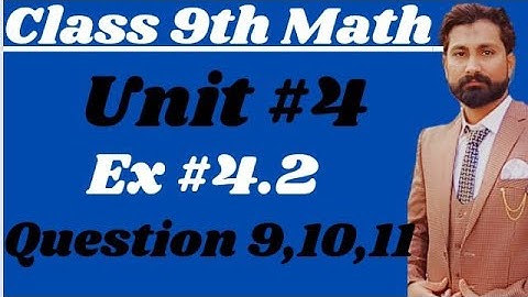 Class 9th Math Unit 4-Exercise 4.2 Question no.9,10,11 -Solve by Algebraic Formula