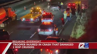 Woman charged with DUI after crashing into 2 state police cruisers; 1 trooper hospitalized
