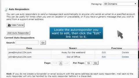 How to edit an autoresponder in cPanel
