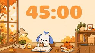 45 Minute Timer 🐶 Cozy Autumn Study Session with Bluey 🍂