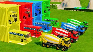 TRANSPORTING ALL MIXER TRUCK WITH DOUBLE FLATBED TRAILER! - FARMING SIMULATOR 22