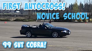 First Autocross Ever In My 1999 Ford SVT Cobra Convertible! Novice School w/Willamette Motor Club!