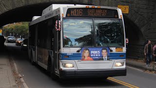 M116 bus announcements to East Harlem-Paladino Av Crosstown (Vianova NSS)