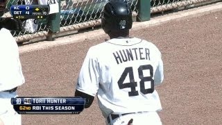 KC@DET: Hunter extends Tigers' lead with sac fly