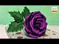 Super easy way to make purple rose paper flower| diy rose crepe paper flower making tutorials