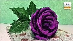Super easy way to make purple rose paper flower| diy rose crepe paper flower making tutorials  - Durasi: 13.11. 