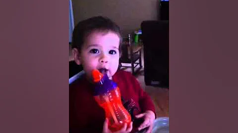 Baby likes apple juice