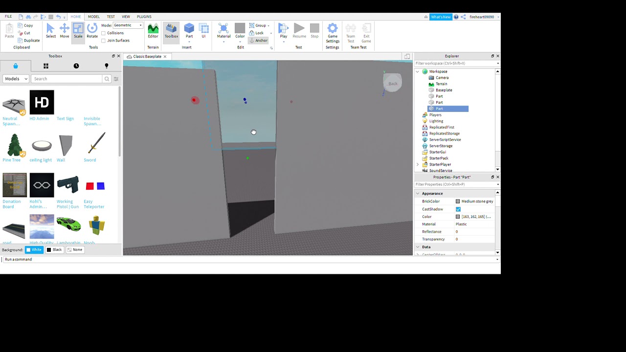 how to make a wall you can walk through on Roblox studio 2021 YouTube