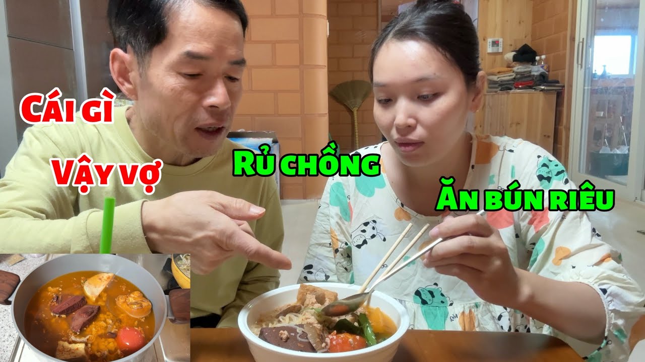 [186] rủ chồng Hàn ăn bún riêu 