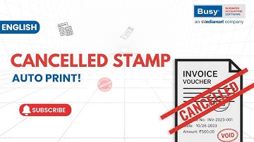 Cancelled Voucher Print Made Clear with CANCELLED Stamp | BUSY | English