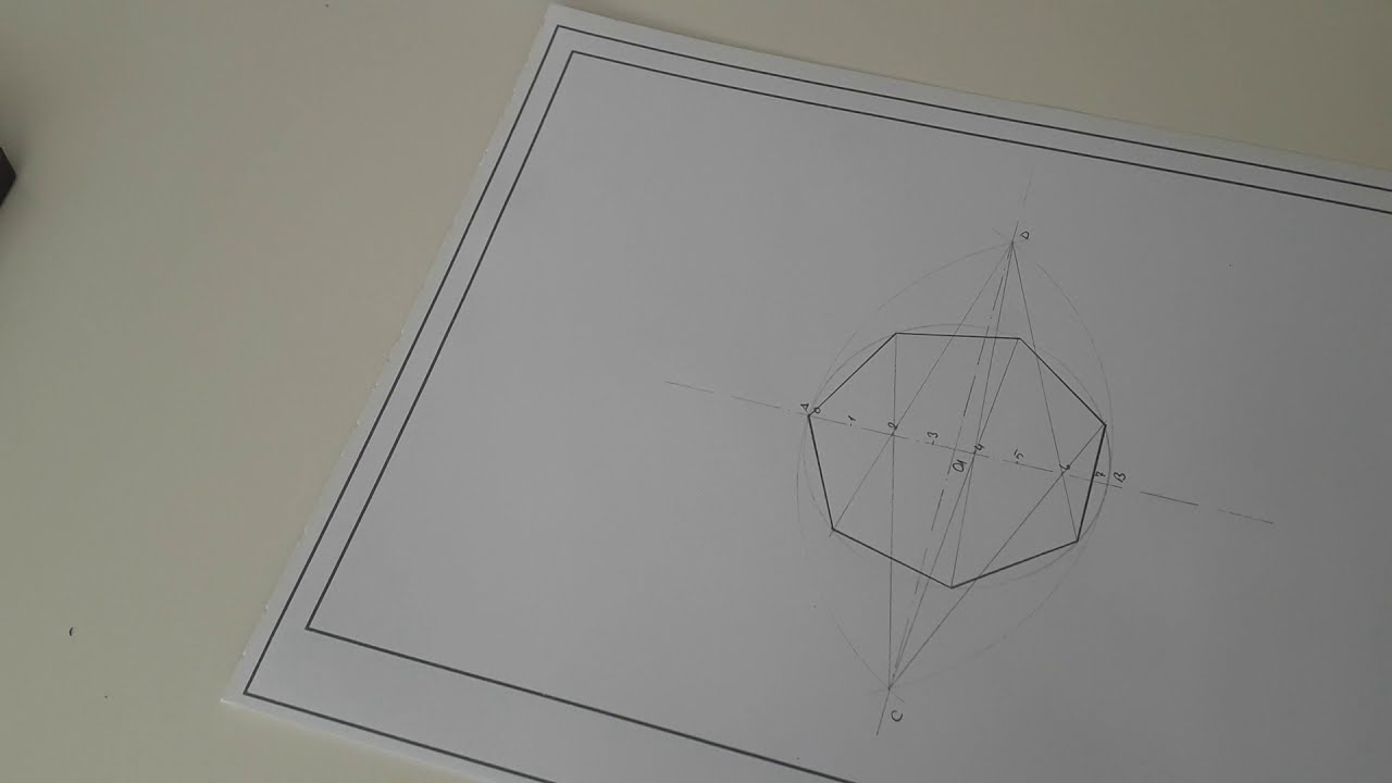 12) TEKNİK RESİM / GEOMETRİK ÇİZİMLER / DAİRE İÇİNE GENEL METOD İLE ÇOKGEN ÇİZMEK