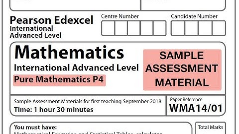 Edexcel IAL Maths - P4 - Sample Assessment