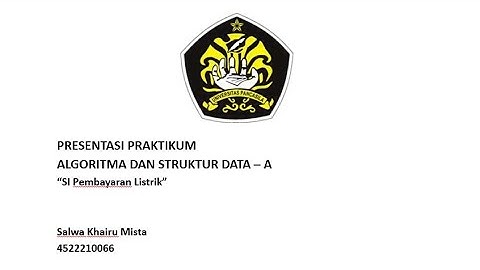 Sistem Informasi Pembayaran Listrik | Inputan | Algoritma dan Struktur Data