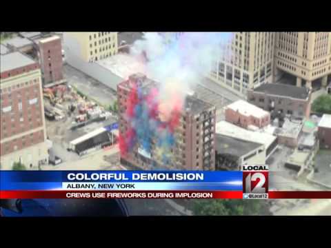 11 story Albany hotel demolished amid fireworks 11 story Albany hotel demolished amid fireworks