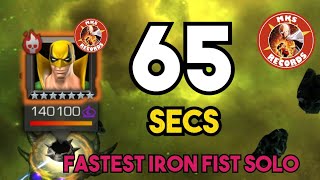 65 Secs - Fastest Iron Fist Solo 👊 | Spring of Sorrow WEEK 1