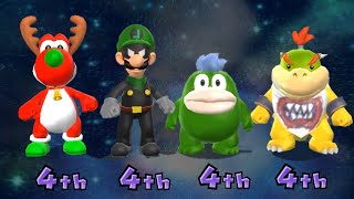 Mario Party 9 Yoshi Vs Luigi Vs Spike Vs BowserJr - Minigame