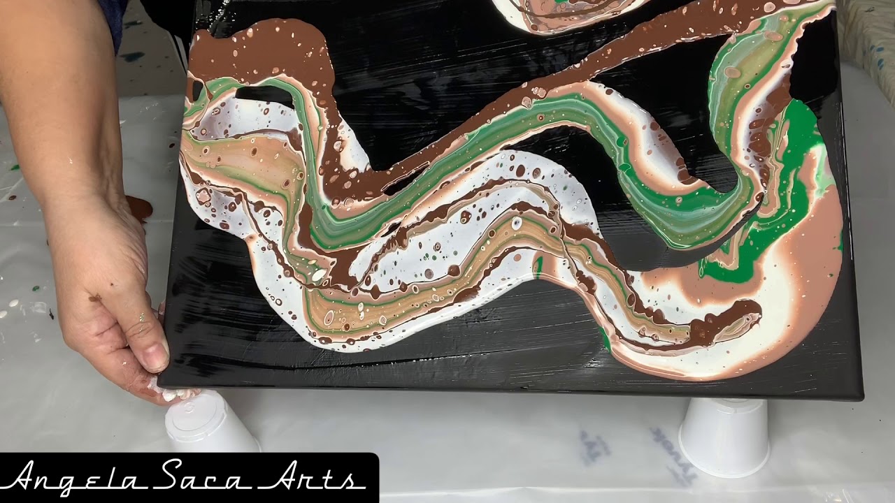 Acrylic pouring art technique with negative space. - YouTube